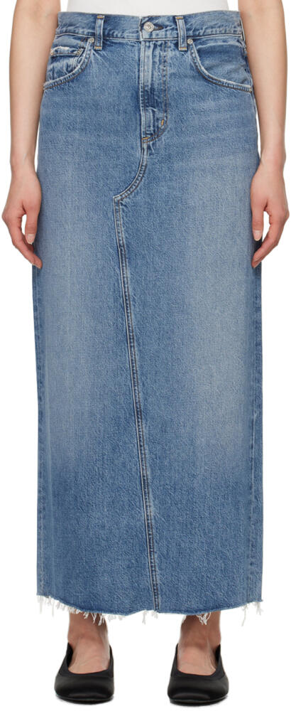 Citizens of Humanity Blue Circolo Denim Maxi Skirt Cover