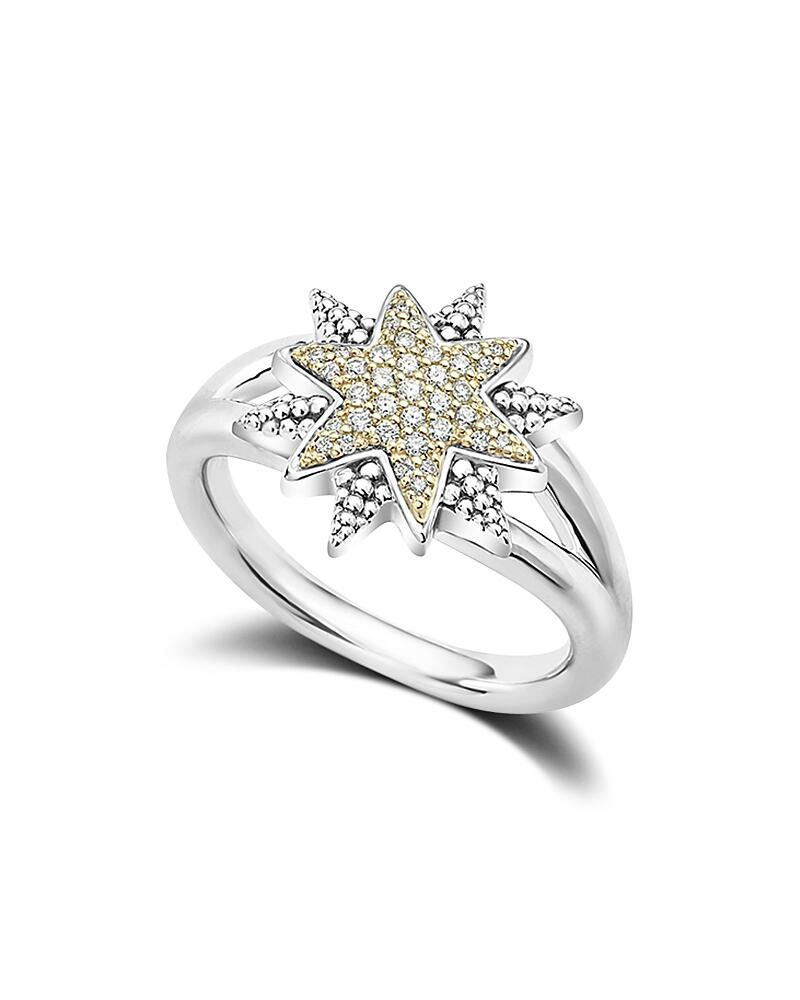 Lagos 18K Gold & Sterling Silver North Star Diamond Ring Cover