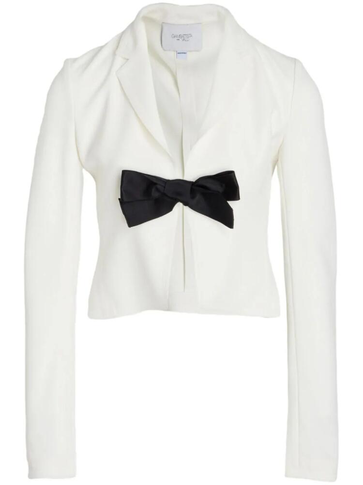 Giambattista Valli bow-embellished crepe blazer - White Cover