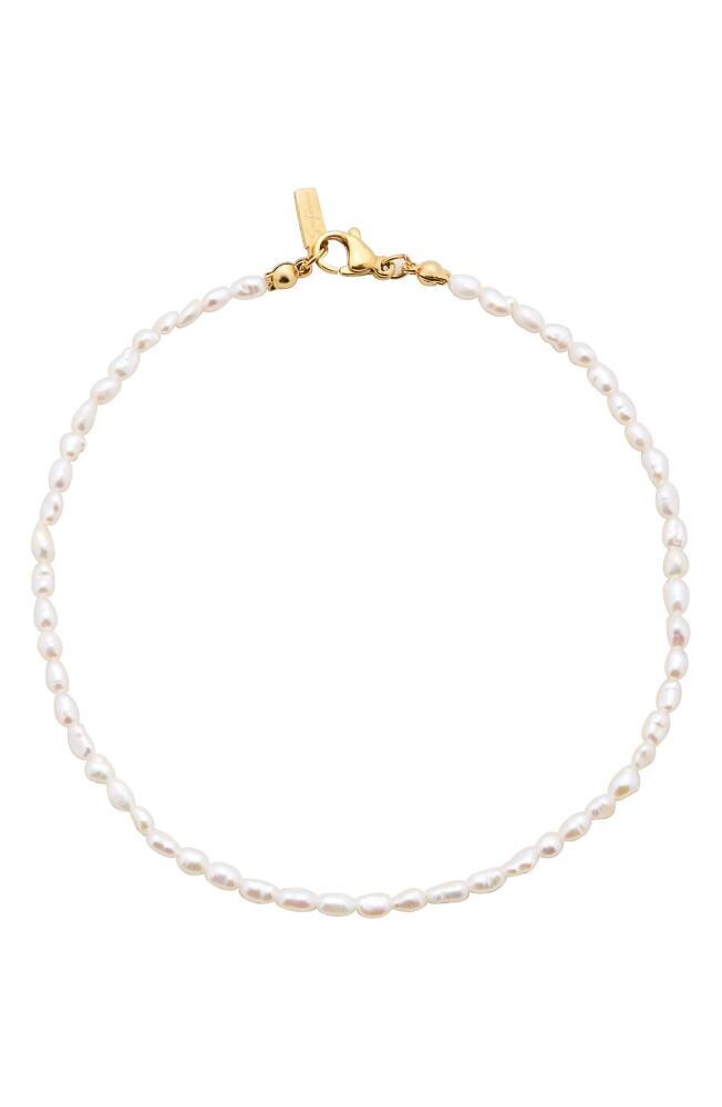 st. Moran Michel Freshwater Pearl Anklet in White Cover