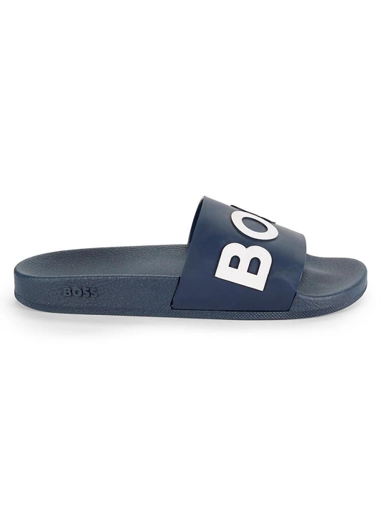 BOSS Men's Bay Logo Slides - Navy Cover