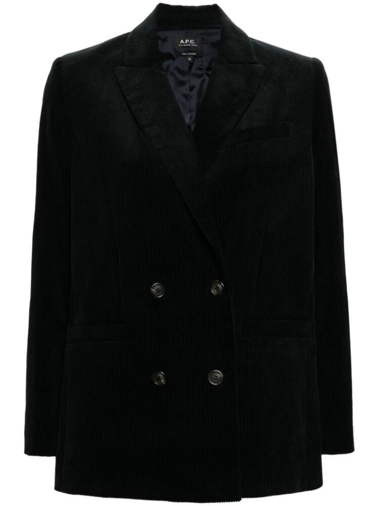 A.P.C. double-breasted corduroy blazer - Black Cover