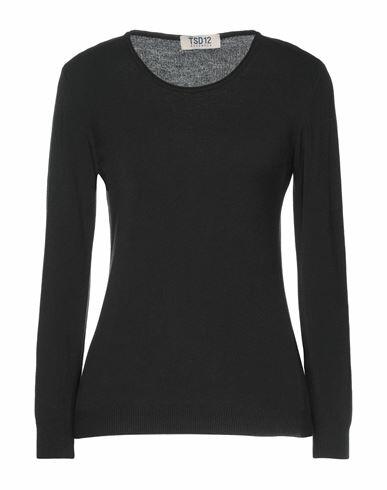 Tsd12 Woman Sweater Black Modal, Acrylic, Polyamide Cover