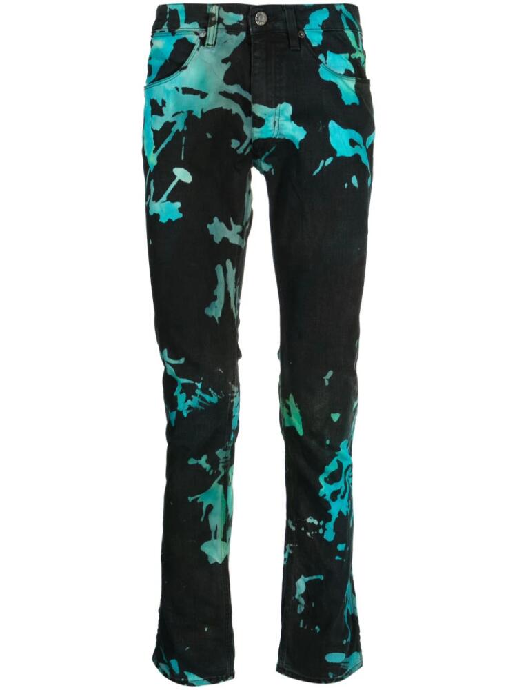 Stain Shade tie-dye mid-rise jeans - Black Cover