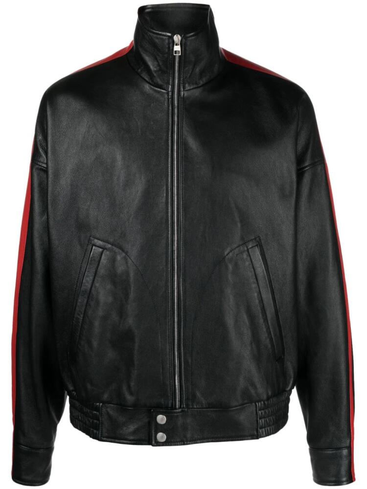 Alexander McQueen striped leather Biker jacket - Black Cover