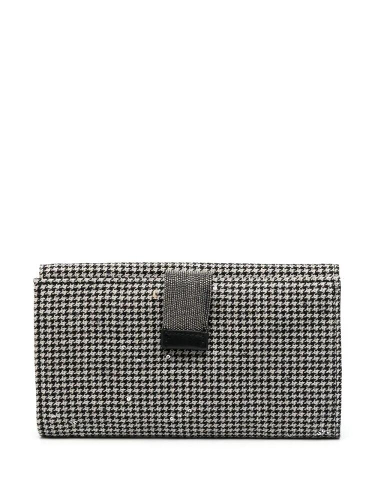 Fabiana Filippi houndstooth-pattern embellished wallet - Black Cover