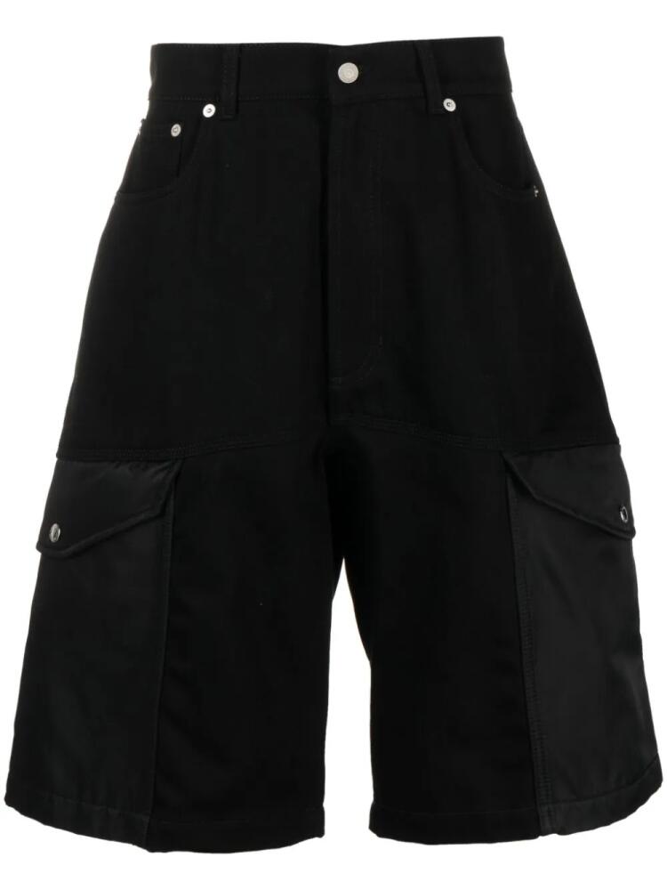 Alexander McQueen Hybrid denim cargo shorts - Black Cover