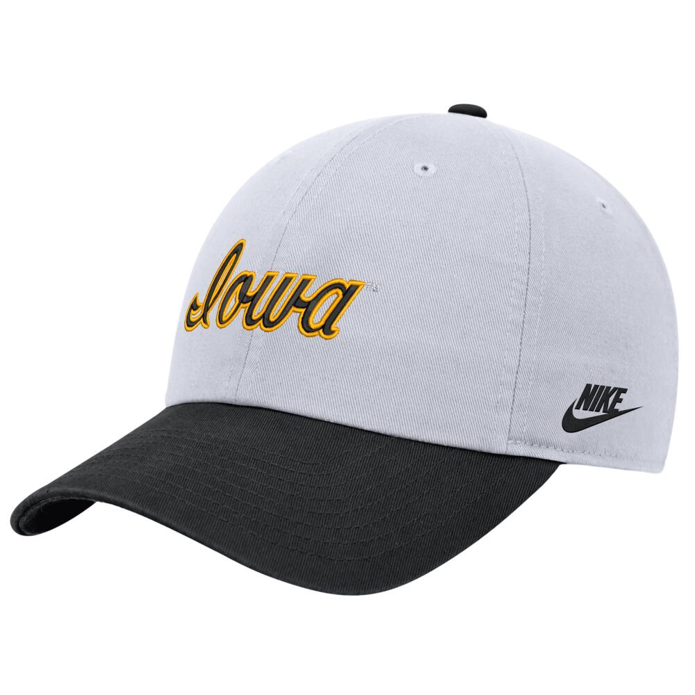 Iowa Nike Unisex College Campus Cap in White Cover