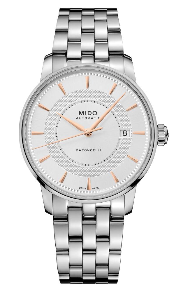 MIDO Baroncelli Signature Automatic Bracelet Watch, 39mm in Silver Cover