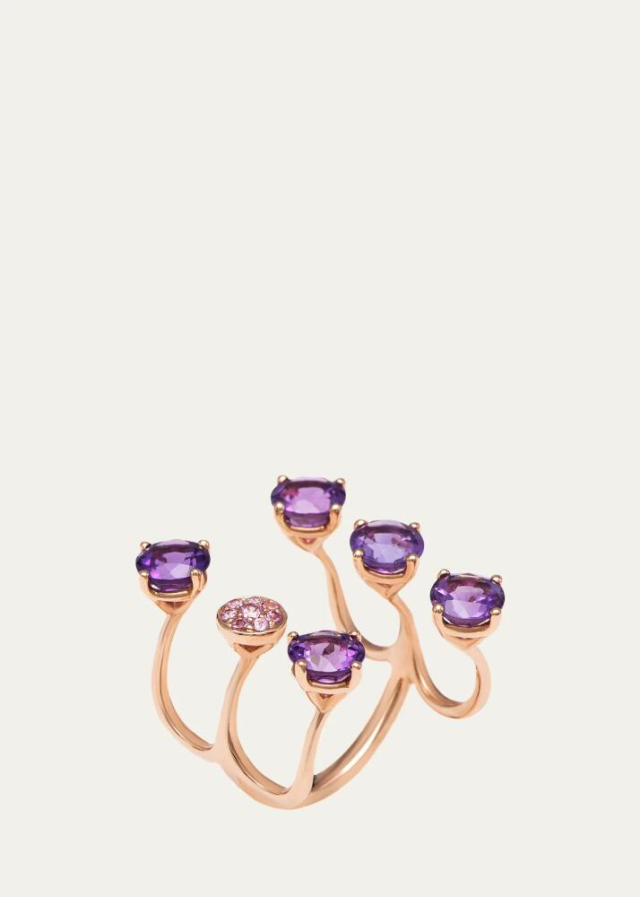 Stefere Rose Gold Amethyst Ring from The Aurore Collection, Size 7 Cover