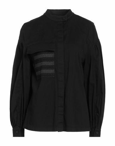 Dondup Woman Shirt Black Cotton, Elastane Cover