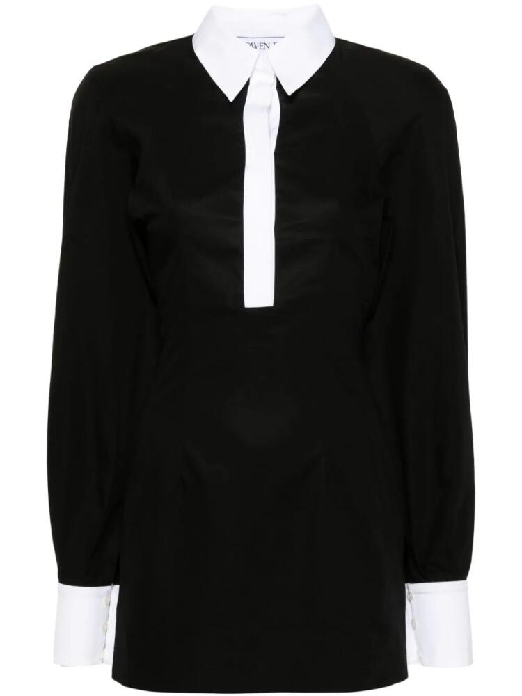 Rowen Rose contrasting-trim cotton shirtdress - Black Cover