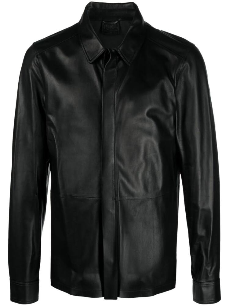 Desa 1972 long-sleeve leather shirt - Black Cover