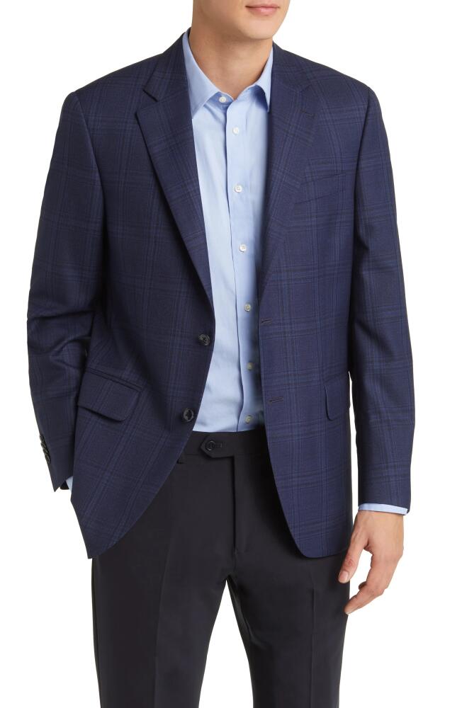 Peter Millar Tailored Fit Plaid Wool Sport Coat in Navy Cover