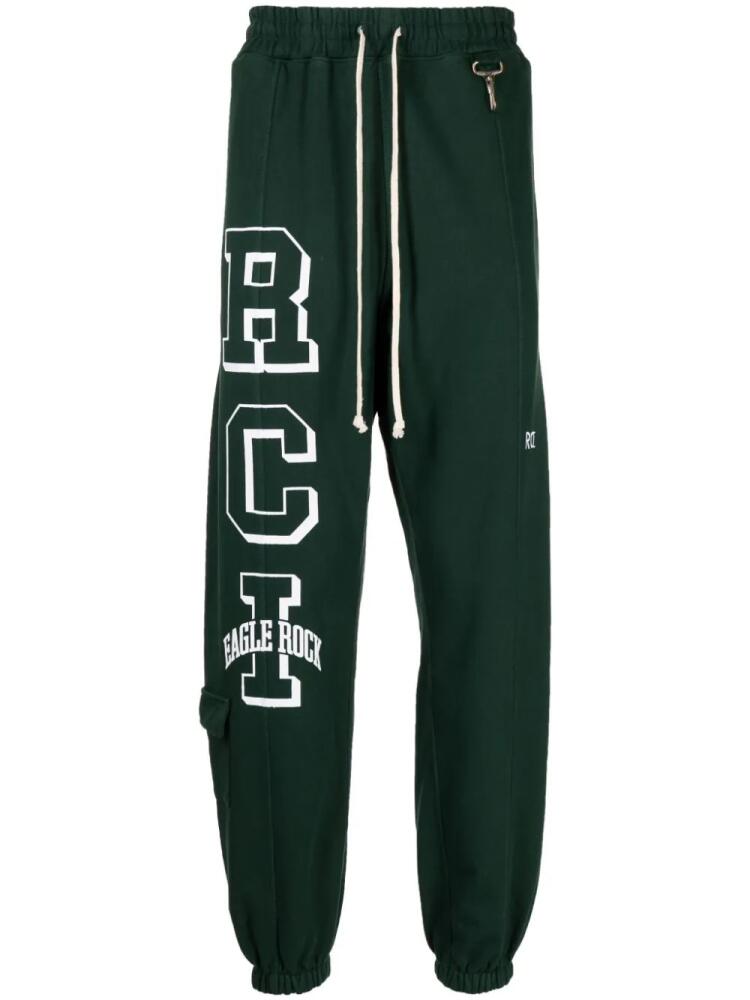 Reese Cooper Eagle Rock logo-print track pants - Green Cover