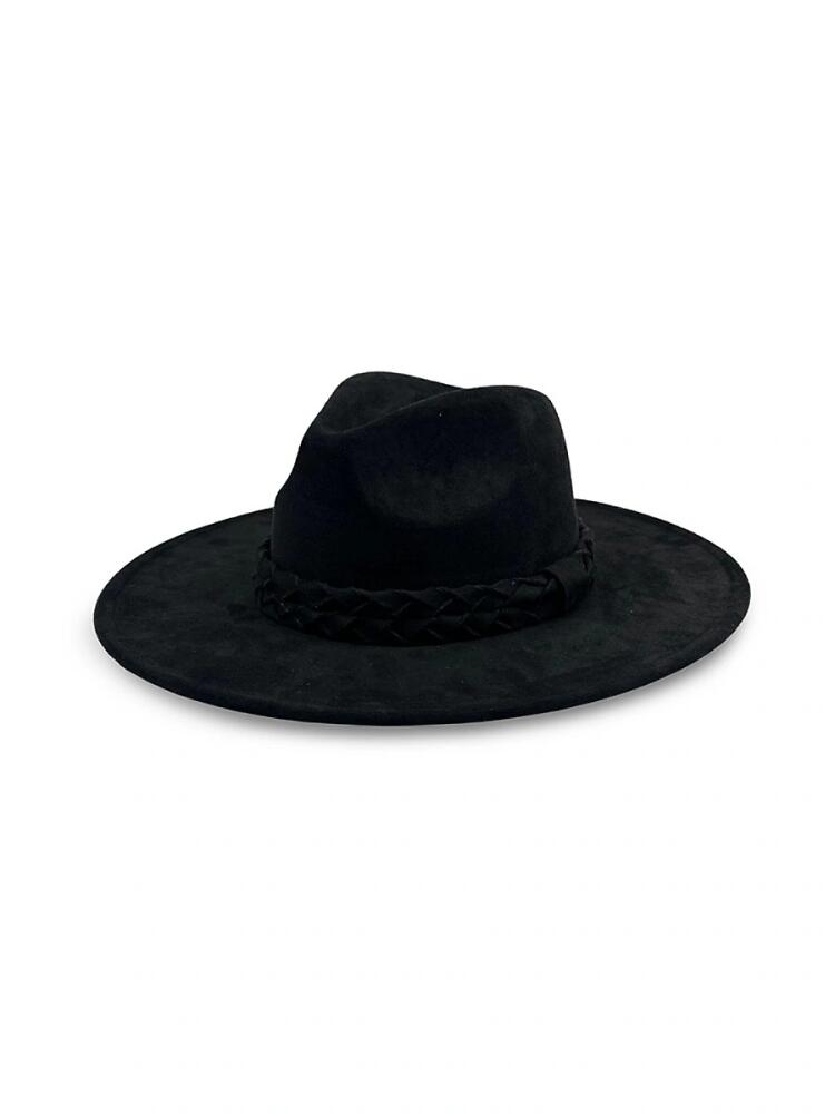 MARCUS ADLER Women's Vegan Suede Panama Hat - Black Cover