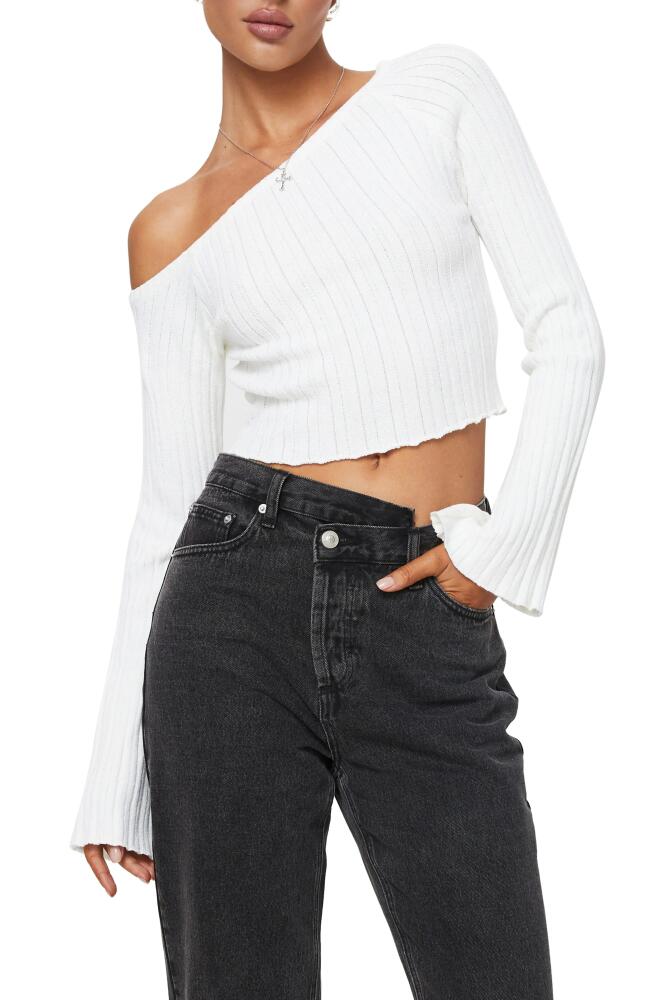 Princess Polly Santorini One-Shoulder Crop Sweater in Ivory Cover