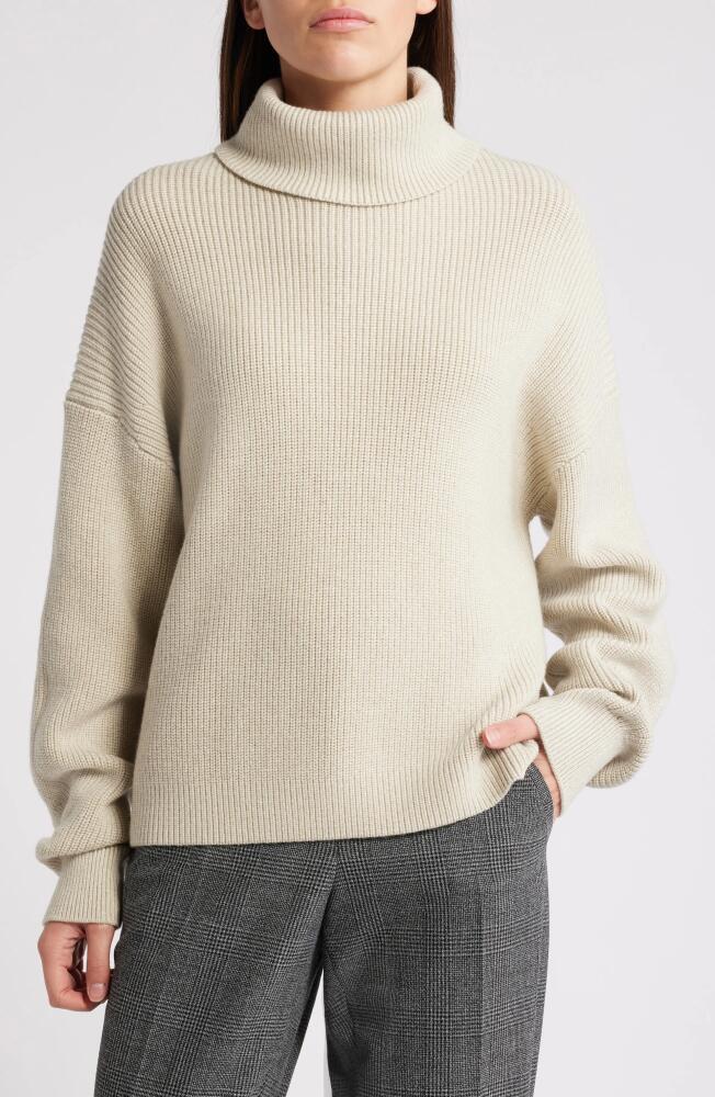 BOSS Fernadina Virgin Wool Turtleneck Sweater in Beige Melange Cover