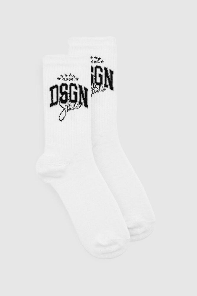 boohoo Womens Dsgn Studio Sports Sock - White Cover