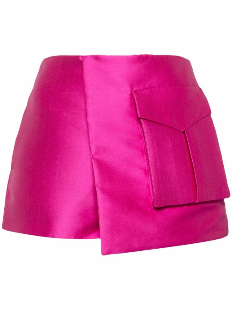 Isabel Sanchis satin-finish mini shorts - Pink Cover