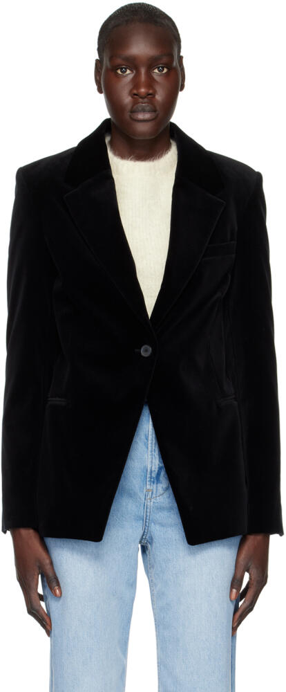 FRAME Black Single-Button Blazer Cover