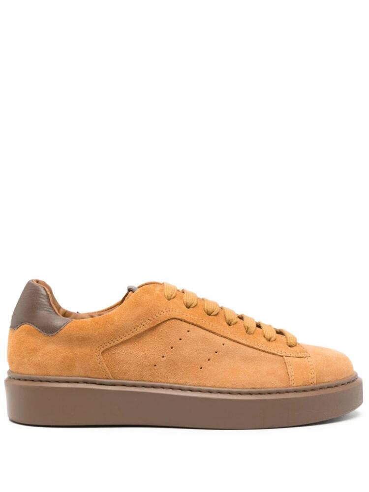 Doucal's lace-up suede sneakers - Orange Cover