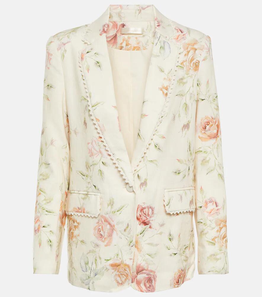 LoveShackFancy Ofra floral linen blazer Cover