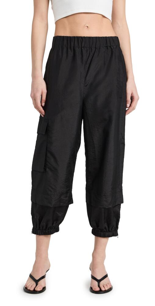 Tibi Crispy Nylon Pull On Joggers Black Cover