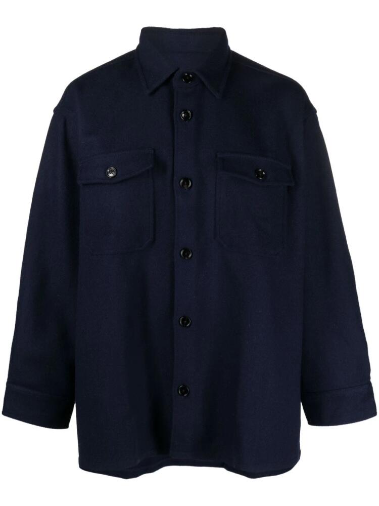 AMI Paris wool-blend shirt jacket - Blue Cover