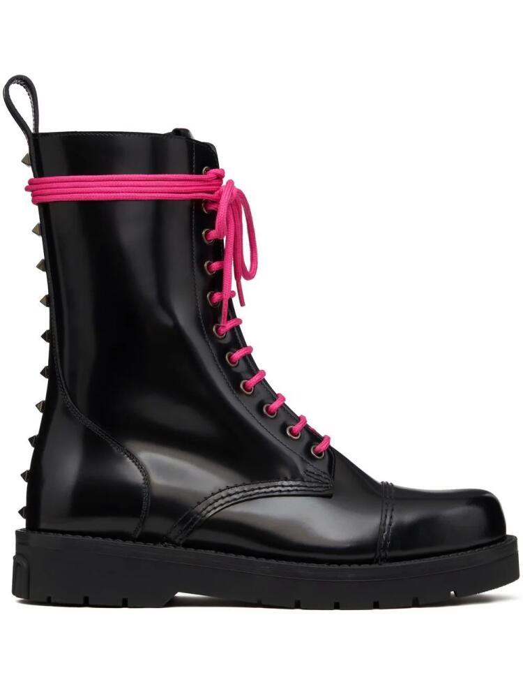 Valentino Garavani Untitled leather combat boots - Black Cover