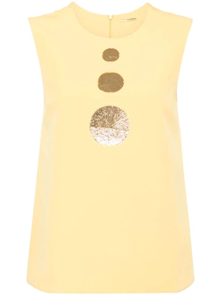 Alexis Amell coin-detail tank top - Yellow Cover