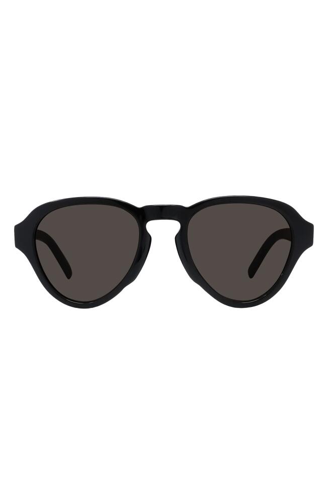 Givenchy GV Day 51mm Pilot Sunglasses in Shiny Black /Brown Cover