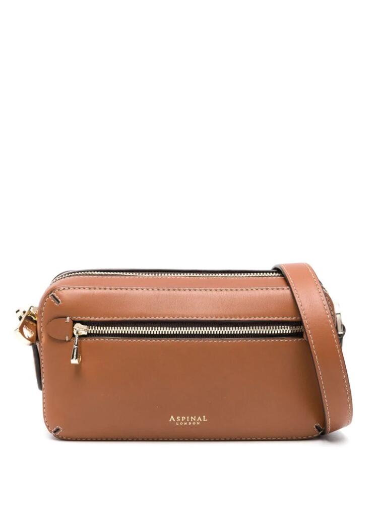 Aspinal Of London Slim Camera crossbody bag - Brown Cover