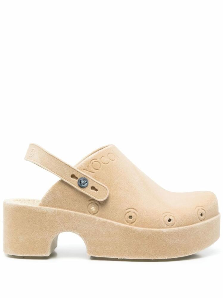 XOCOI debossed-logo slingback clogs - Neutrals Cover