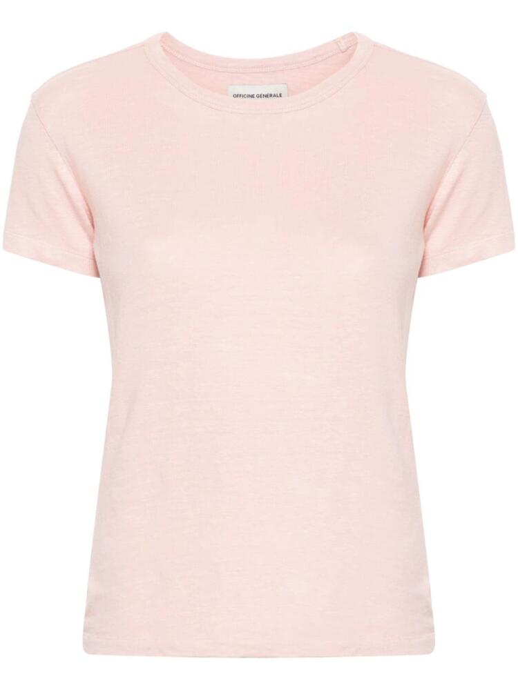 Officine Generale round-neck short-sleeve T-shirt - Pink Cover