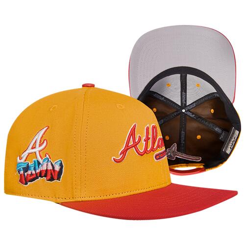 Pro Standard Braves Homage to Home Wool Snapback - Adult Wheat/Red Cover