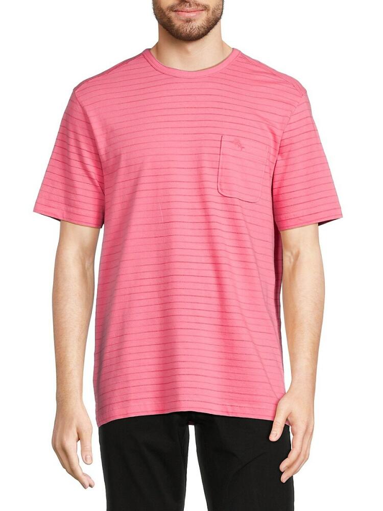 Tommy Bahama Men's Striped Tee - Pink Cover