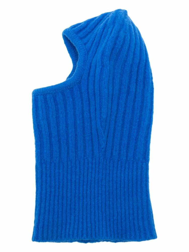 Walter Van Beirendonck ribbed merino wool-blend balaclava - Blue Cover