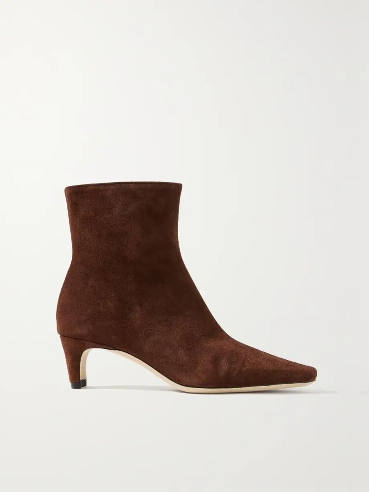 STAUD - Wally Suede Ankle Boots - Brown Cover