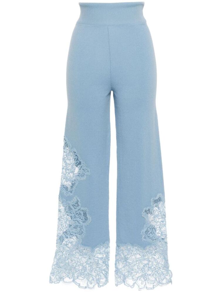 Ermanno Scervino floral-lace trousers - Blue Cover