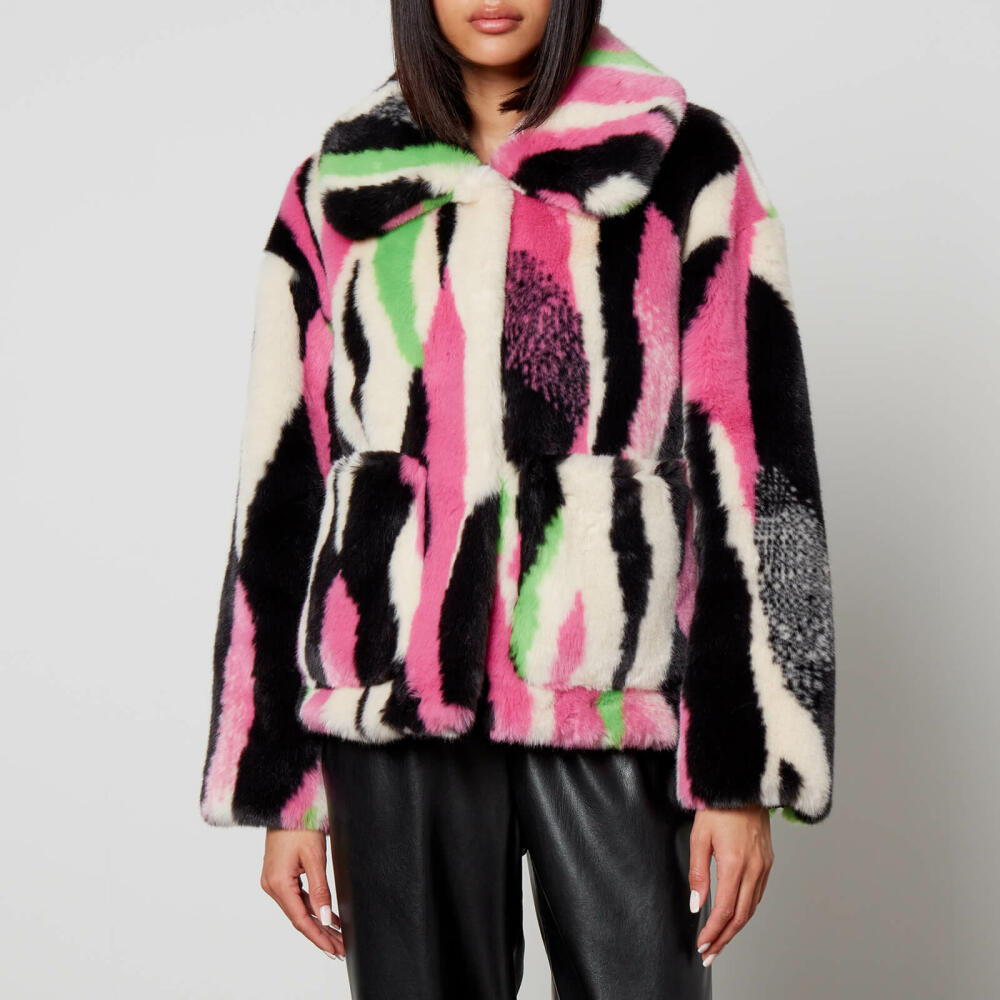 Jakke Traci Printed Faux Fur Coat Cover