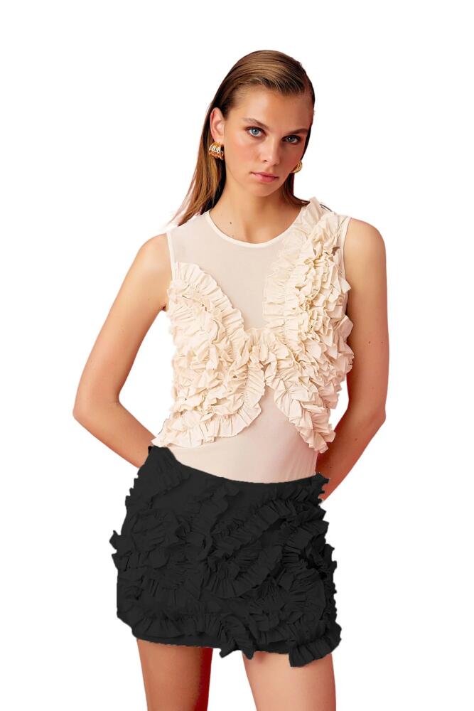 Nocturne Ruffle Designed Skirt in Black Cover