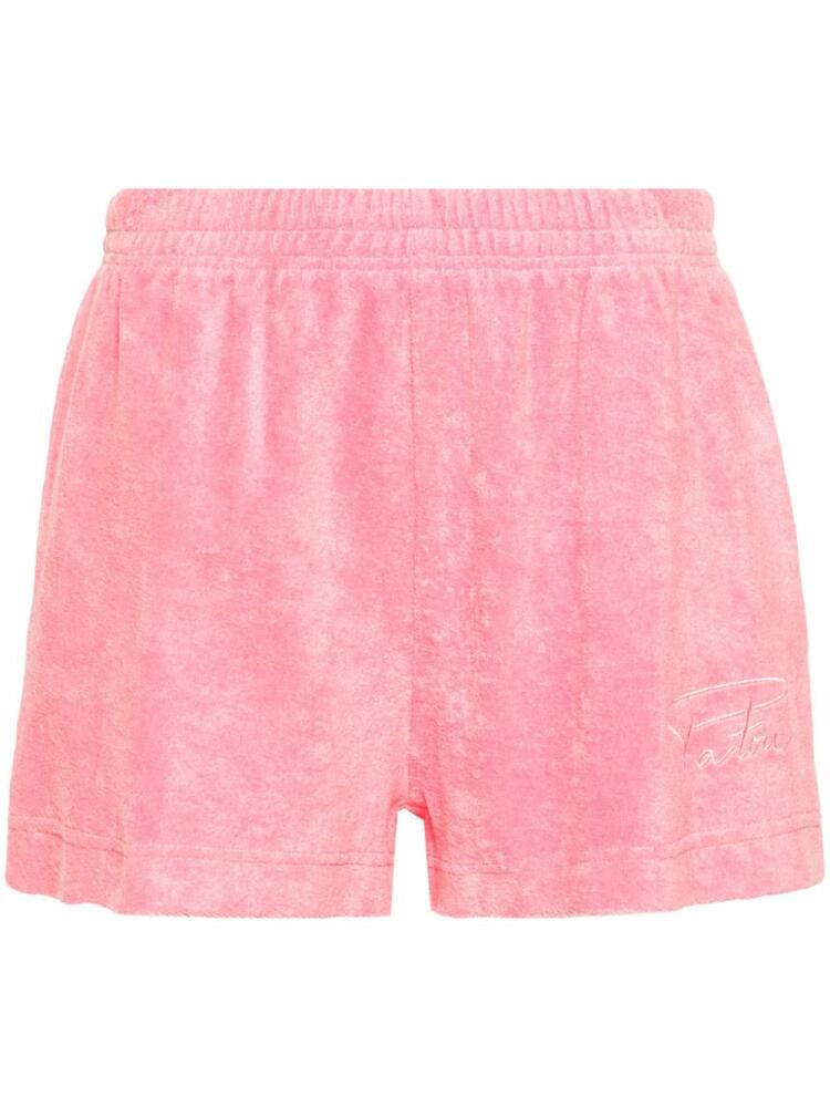 Patou logo-embroidered terry shorts - Pink Cover