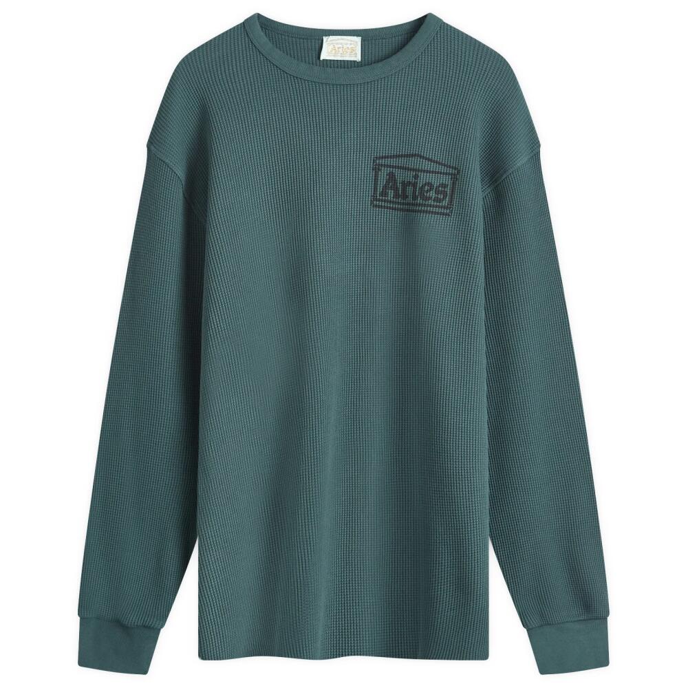 Aries Men's Temple Long Sleeve Waffle T-Shirt in Dark Olive Cover