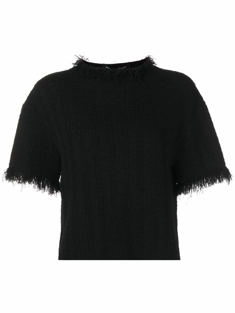 Proenza Schouler frayed-edge short-sleeve jumper - Black Cover