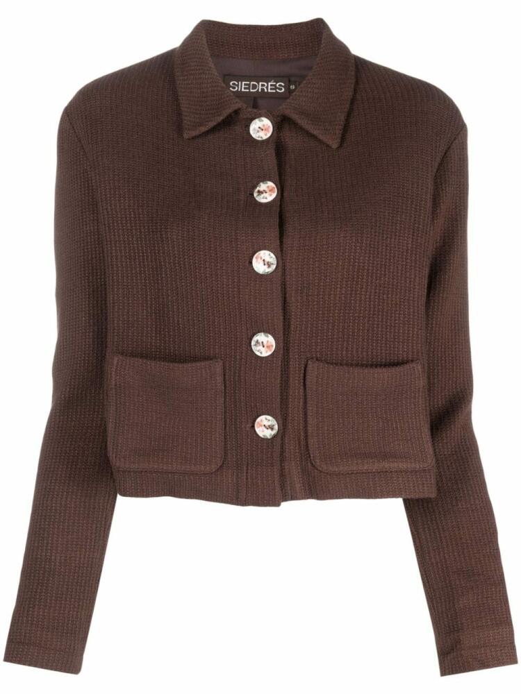 SIEDRES Yuna knit cropped cardigan - Brown Cover