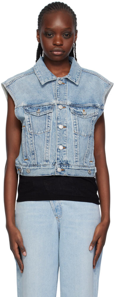 AGOLDE Blue Charli Denim Vest Cover