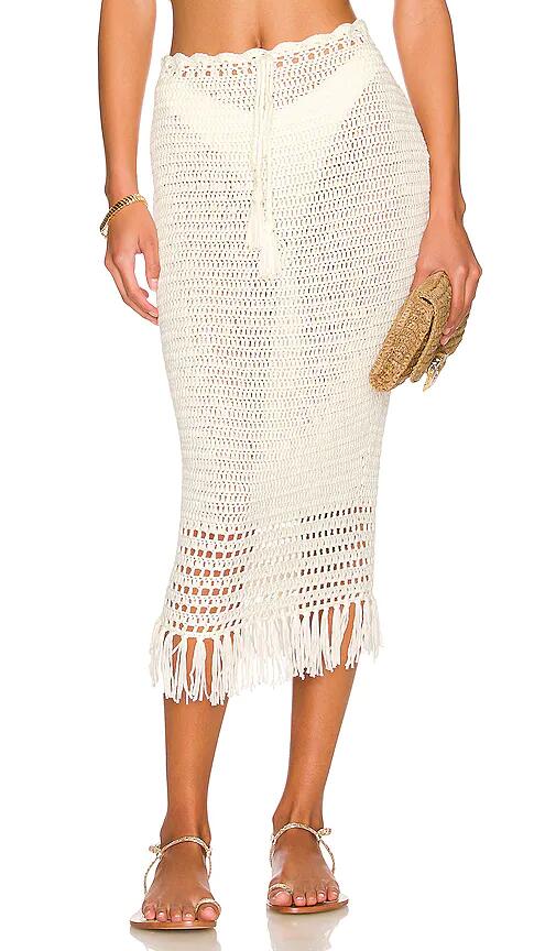 MORE TO COME Angelina Midi Skirt in Ivory Cover