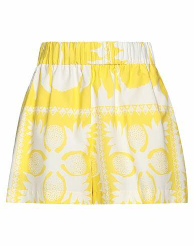 Red Valentino Woman Shorts & Bermuda Shorts Yellow Polyester, Cotton Cover