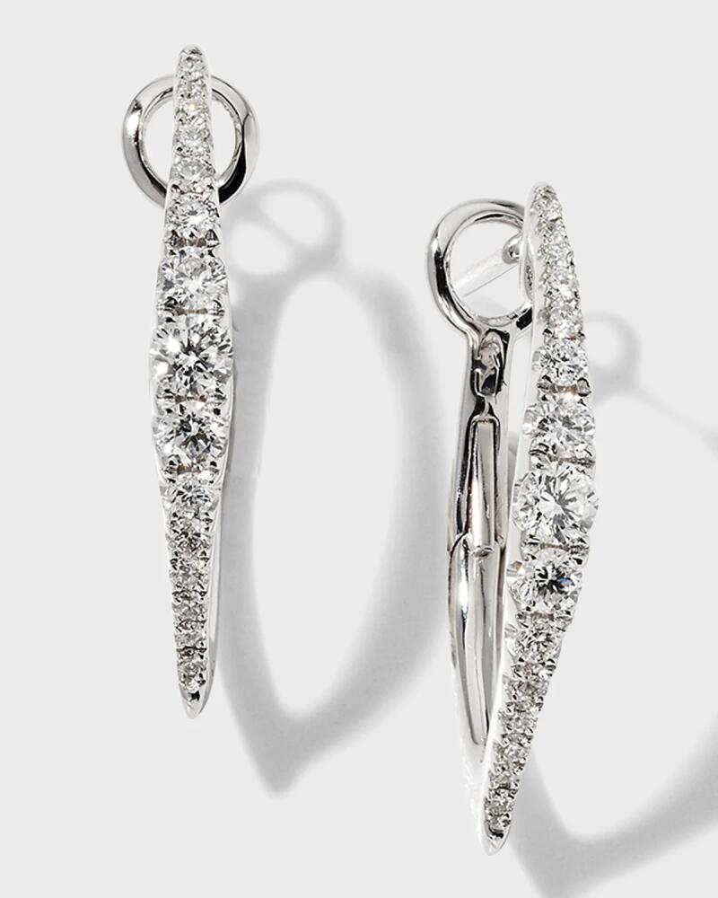 Frederic Sage 18K White Gold Graduating Half Diamond and Polished Inside Earrings Cover